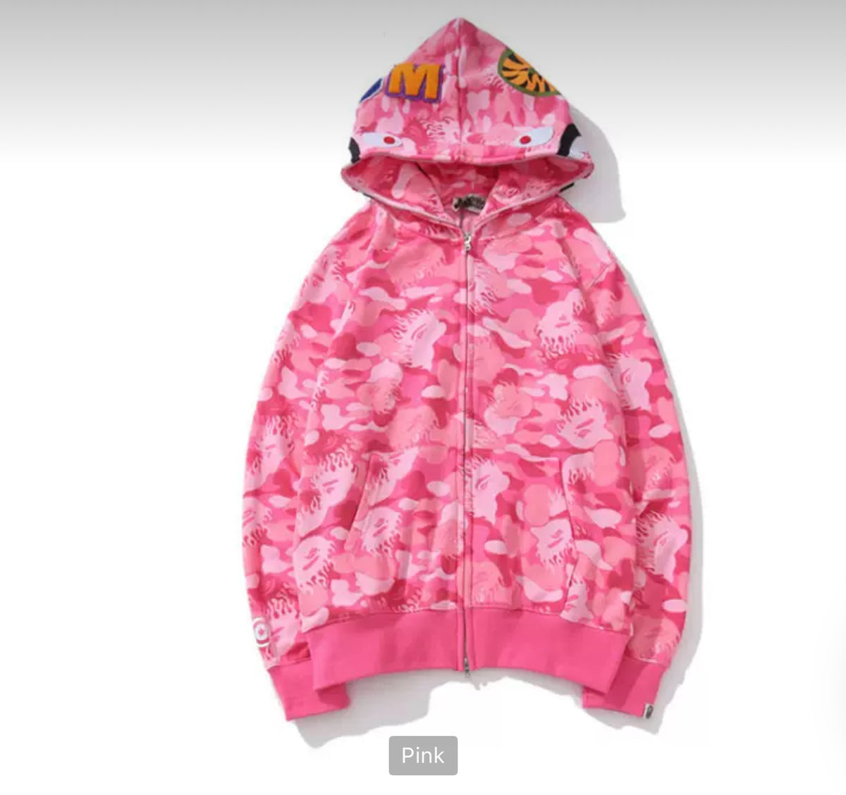 EMBROIDERY SHARK FULL-ZIP HOODIE
