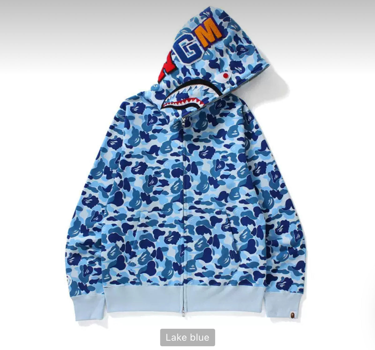 EMBROIDERY SHARK FULL-ZIP HOODIE