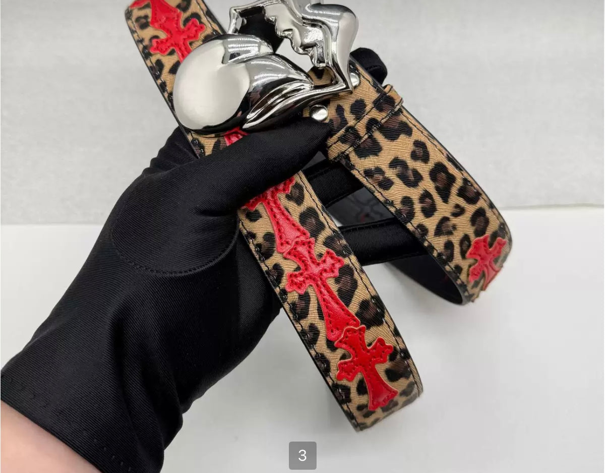 LARGE TONGUE CHROME HOLY SWORD CROSS BELT UNISEX