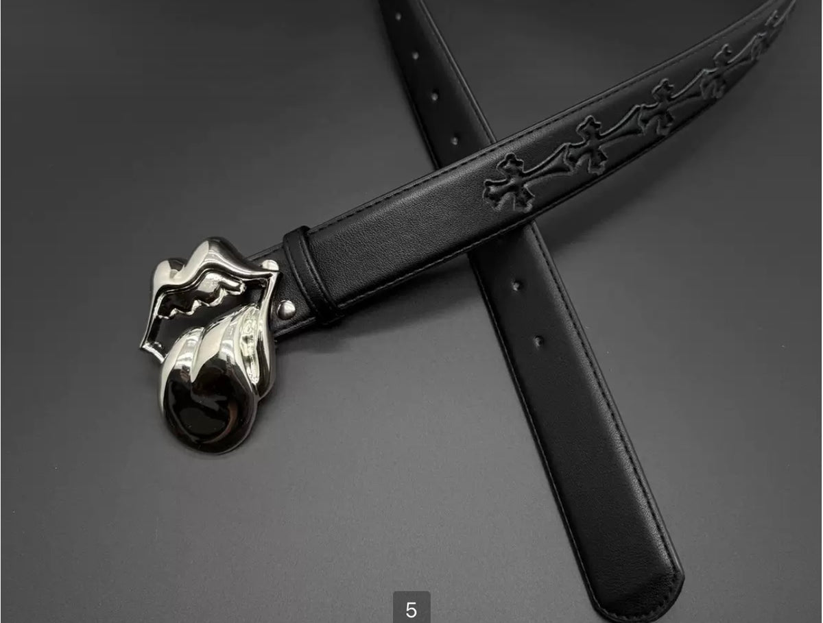 LARGE TONGUE CHROME HOLY SWORD CROSS BELT UNISEX