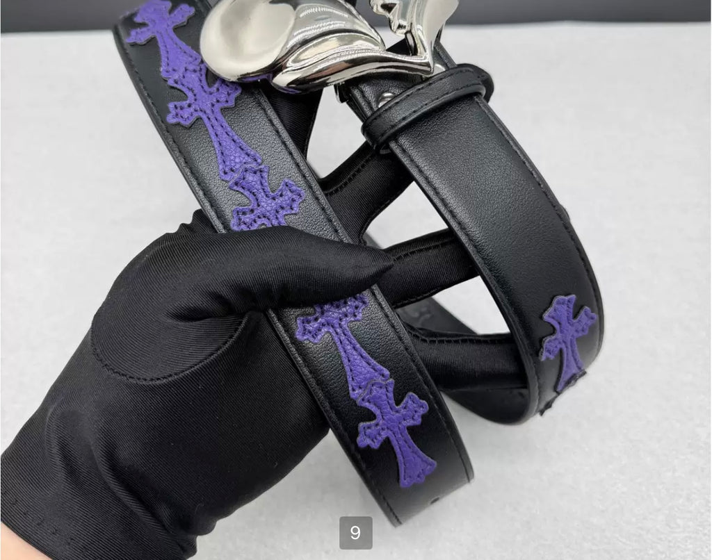 LARGE TONGUE CHROME HOLY SWORD CROSS BELT UNISEX