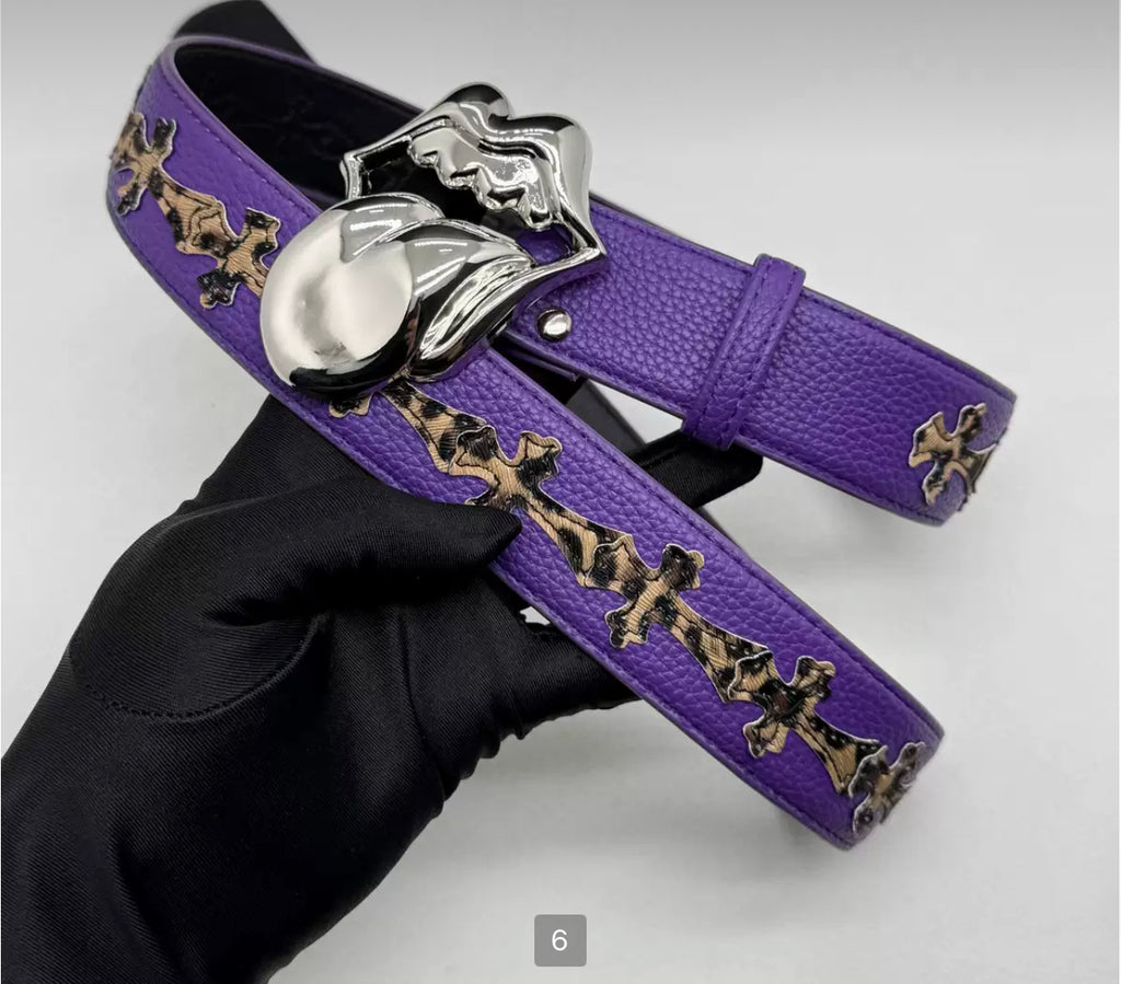 LARGE TONGUE CHROME HOLY SWORD CROSS BELT UNISEX