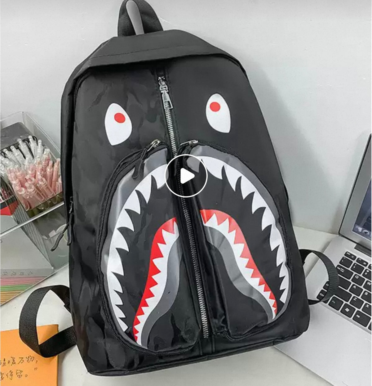 SHARK GRAFITTI STUDENT BAGPACK